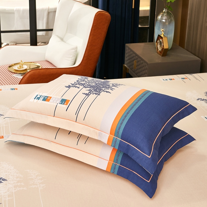 91家纺网 家纺一手货源 找家纺 雲归梦2021全棉大版生态磨毛四件套格条花型第1批 琼林玉树