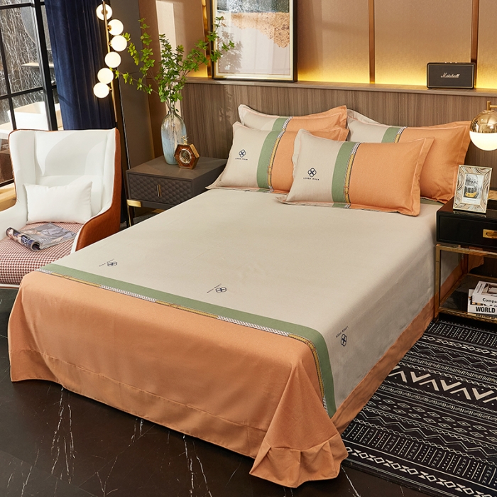 91家纺网 家纺一手货源 找家纺 雲归梦2021全棉大版生态磨毛四件套格条花型第1批 如梦令