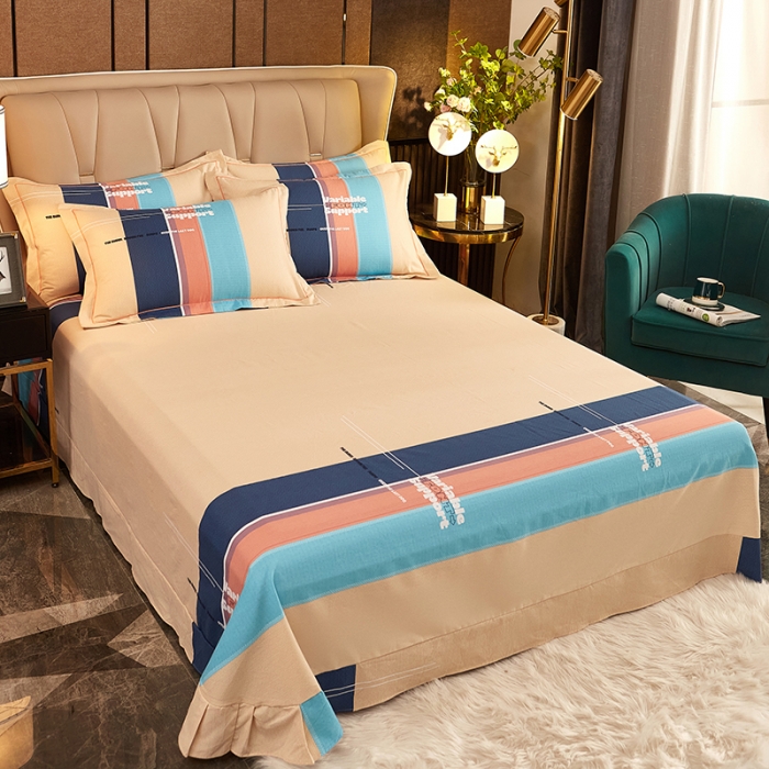 91家纺网 家纺一手货源 找家纺 雲归梦2021全棉大版生态磨毛四件套格条花型第1批 瑞芙丽