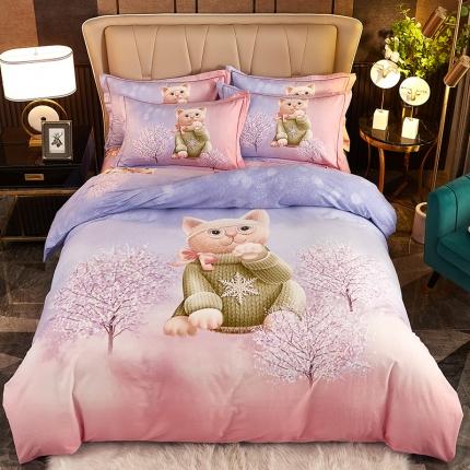 91家纺网 家纺一手货源 找家纺 （总）雲归梦2021全棉大版生态磨毛四件套卡通花型第1批