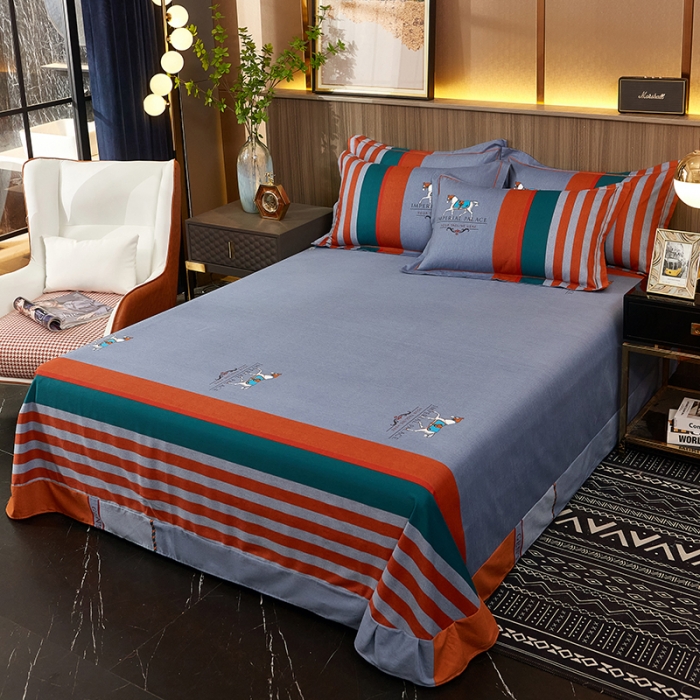 91家纺网 家纺一手货源 找家纺 雲归梦2021全棉大版生态磨毛四件套格条花型第1批 塞尔马