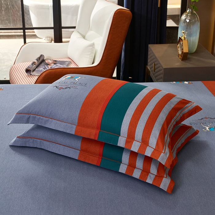 91家纺网 家纺一手货源 找家纺 雲归梦2021全棉大版生态磨毛四件套格条花型第1批 塞尔马