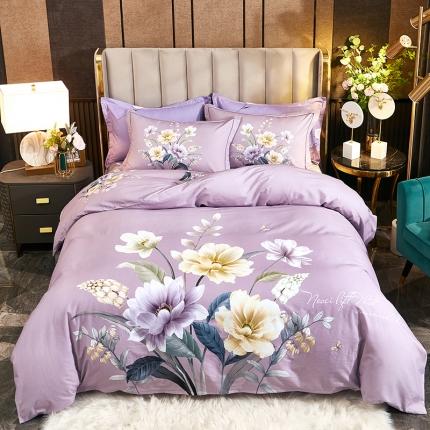 雲归梦2021全棉大版生态磨毛四件套花卉花型第1批 翡翠罗浮