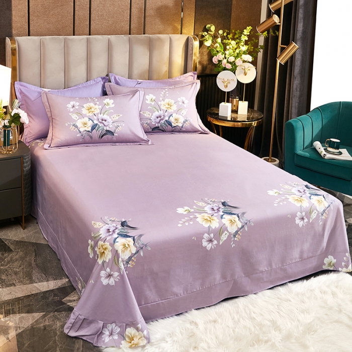 91家纺网 家纺一手货源 找家纺 雲归梦2021全棉大版生态磨毛四件套花卉花型第1批 翡翠罗浮