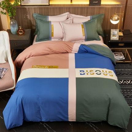 雲归梦2021全棉大版生态磨毛四件套格条花型第1批 尚格