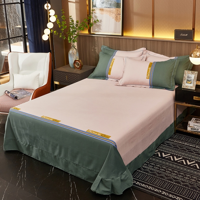 91家纺网 家纺一手货源 找家纺 雲归梦2021全棉大版生态磨毛四件套格条花型第1批 尚格