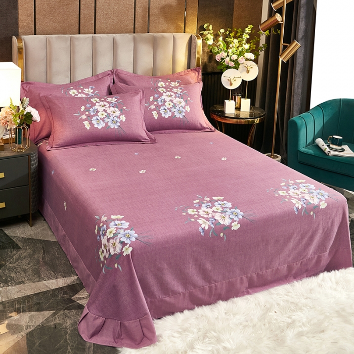 91家纺网 家纺一手货源 找家纺 雲归梦2021全棉大版生态磨毛四件套花卉花型第1批 风铃花语