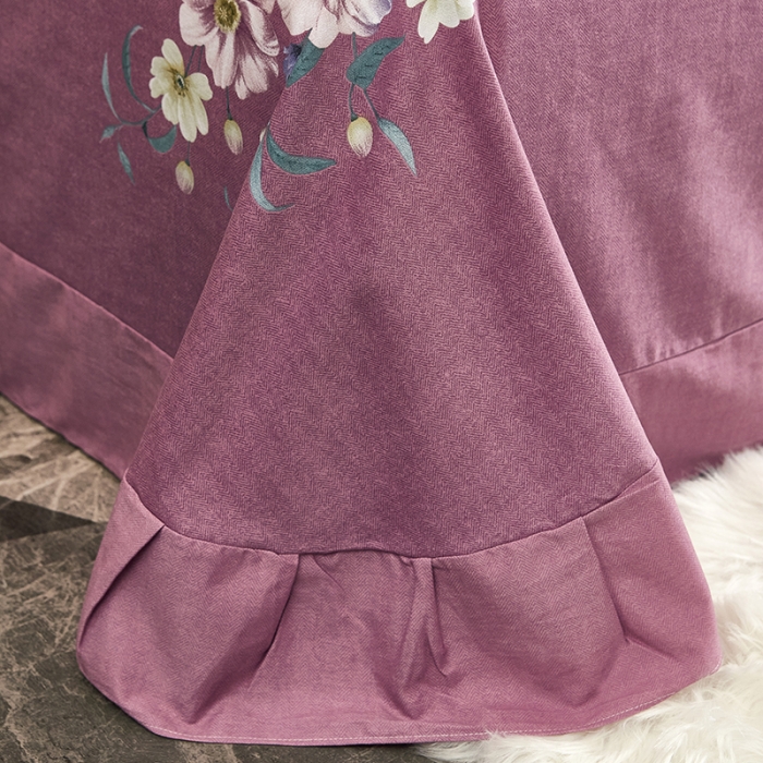 91家纺网 家纺一手货源 找家纺 雲归梦2021全棉大版生态磨毛四件套花卉花型第1批 风铃花语