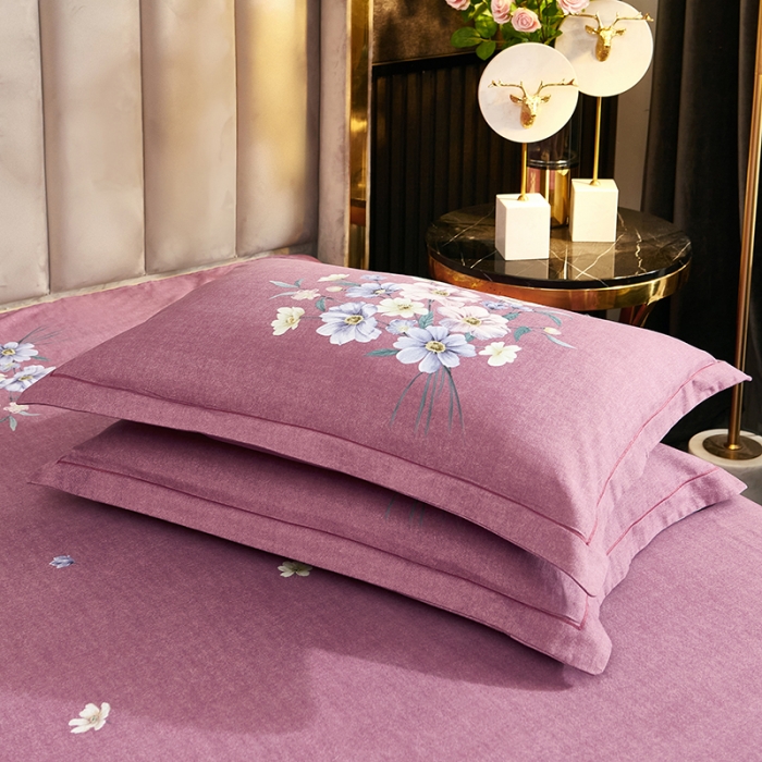 91家纺网 家纺一手货源 找家纺 雲归梦2021全棉大版生态磨毛四件套花卉花型第1批 风铃花语