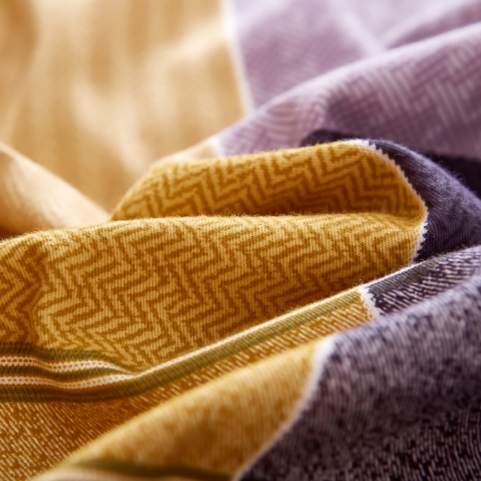 91家纺网 家纺一手货源 找家纺 雲归梦2021全棉大版生态磨毛四件套格条花型第1批 索力托