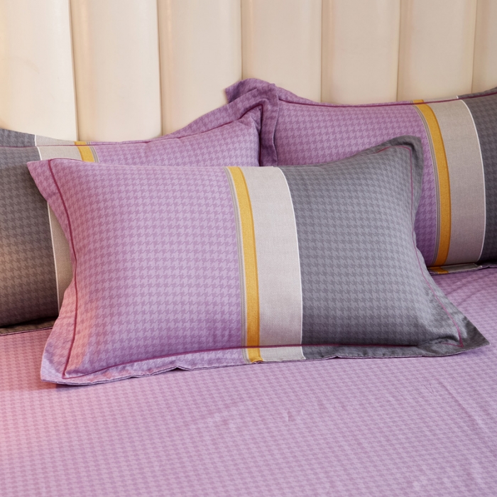 91家纺网 家纺一手货源 找家纺 雲归梦2021全棉大版生态磨毛四件套格条花型第1批 索力托