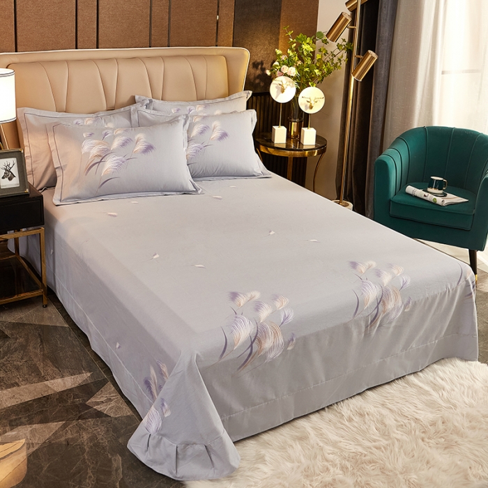 91家纺网 家纺一手货源 找家纺 雲归梦2021全棉大版生态磨毛四件套花卉花型第1批红尘烟雨紫