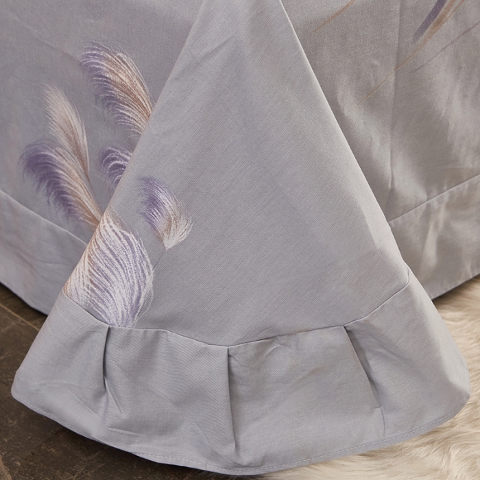 91家纺网 家纺一手货源 找家纺 雲归梦2021全棉大版生态磨毛四件套花卉花型第1批红尘烟雨紫