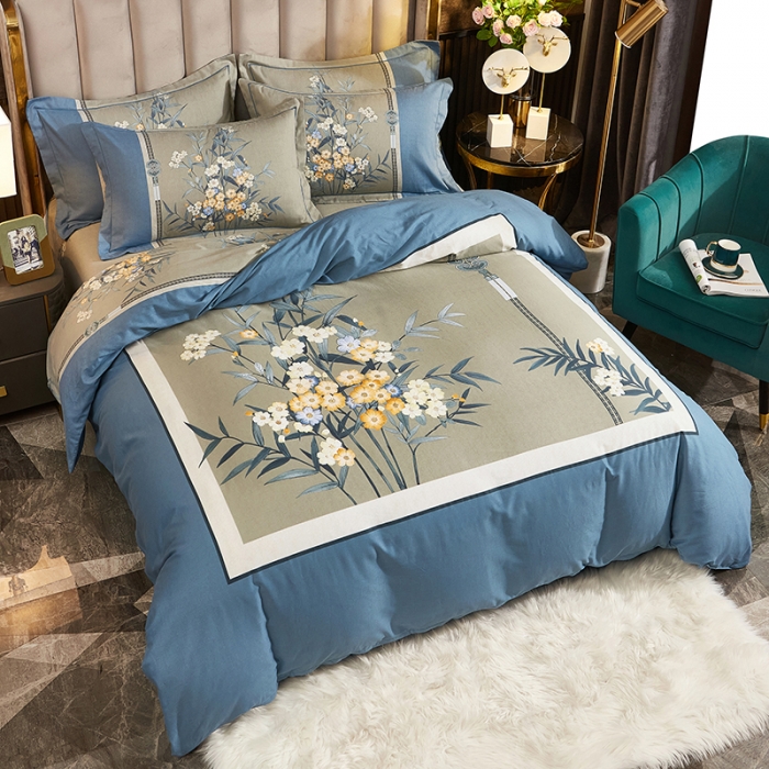 91家纺网 家纺一手货源 找家纺 雲归梦2021全棉大版生态磨毛四件套花卉花型第1批花菲芳郁兰