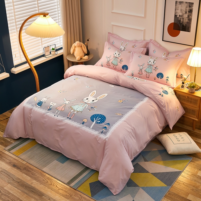 91家纺网 家纺一手货源 找家纺 雲归梦2021全棉大版生态磨毛四件套卡通花型第1批 安妮日记