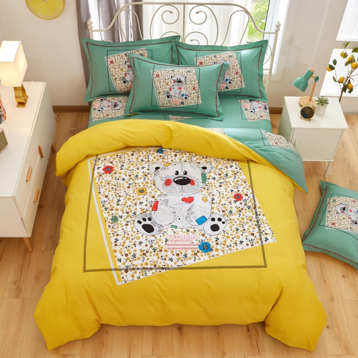 91家纺网 家纺一手货源 找家纺 雲归梦2021全棉大版生态磨毛四件套卡通花型第1批 迪尼尔