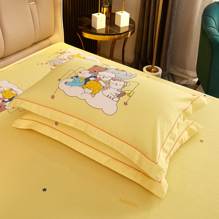 91家纺网 家纺一手货源 找家纺 雲归梦2021全棉大版生态磨毛四件套卡通花型第1批 动物世界