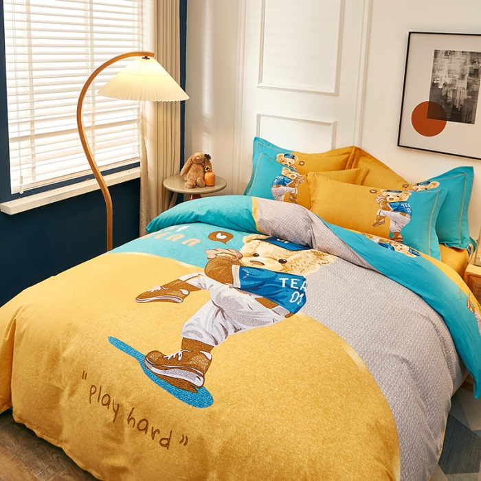 91家纺网 家纺一手货源 找家纺 雲归梦2021全棉大版生态磨毛四件套卡通花型第1批 多瑙河