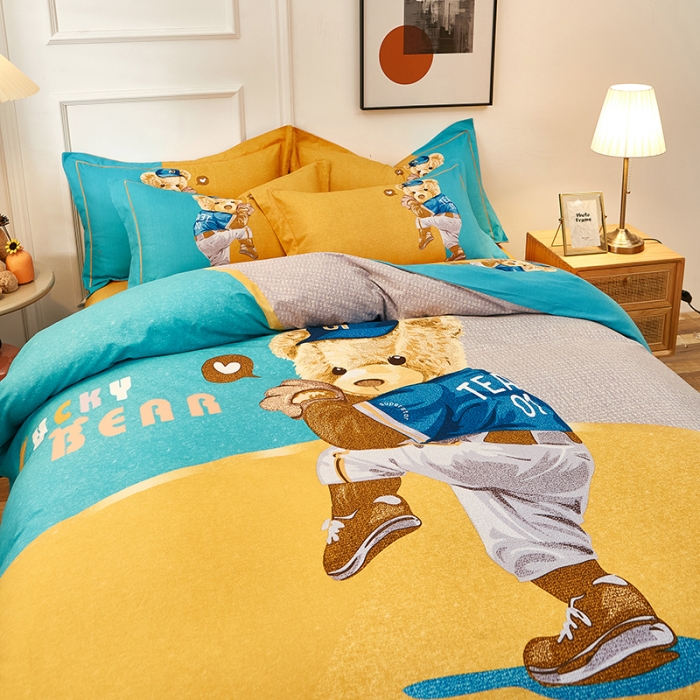 91家纺网 家纺一手货源 找家纺 雲归梦2021全棉大版生态磨毛四件套卡通花型第1批 多瑙河