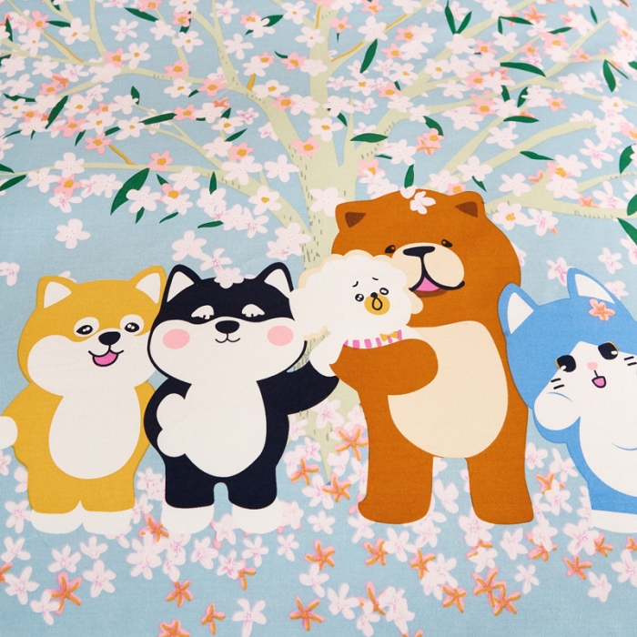 91家纺网 家纺一手货源 找家纺 雲归梦2021全棉大版生态磨毛四件套卡通花型第1批 欢乐一家