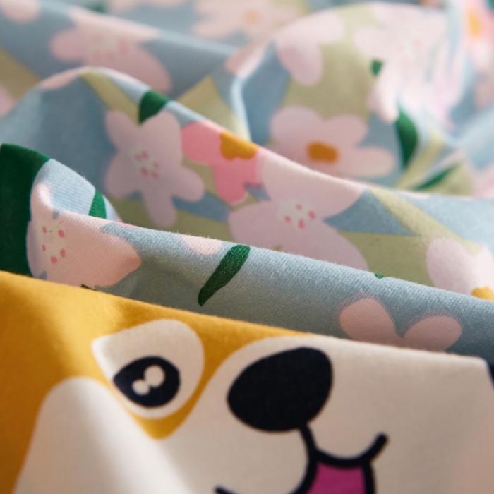 91家纺网 家纺一手货源 找家纺 雲归梦2021全棉大版生态磨毛四件套卡通花型第1批 欢乐一家