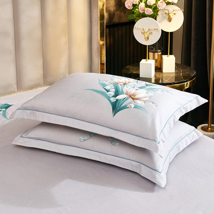 91家纺网 家纺一手货源 找家纺 雲归梦2021全棉大版生态磨毛四件套花卉花型第1批花影寻香兰