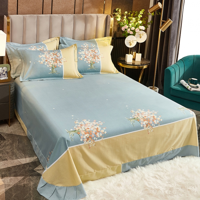 91家纺网 家纺一手货源 找家纺 雲归梦2021全棉大版生态磨毛四件套花卉花型第1批 花语妙恋