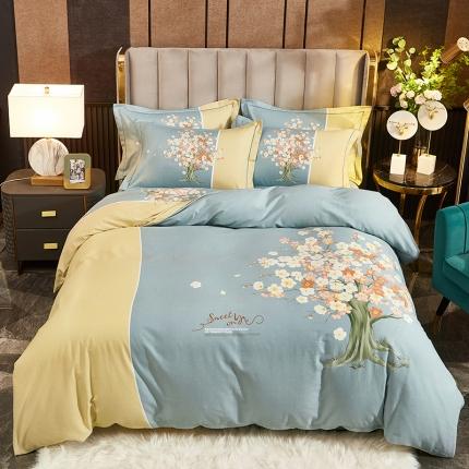 雲归梦2021全棉大版生态磨毛四件套花卉花型第1批 花语妙恋