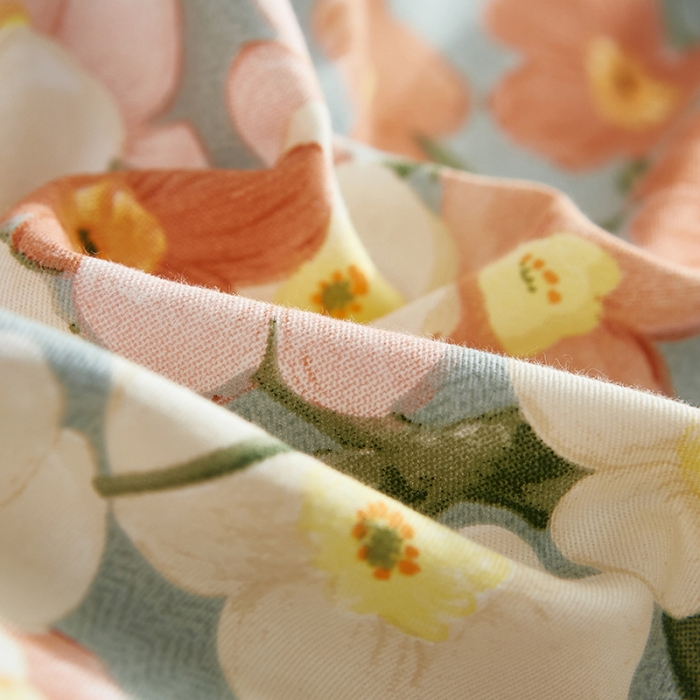 91家纺网 家纺一手货源 找家纺 雲归梦2021全棉大版生态磨毛四件套花卉花型第1批 花语妙恋