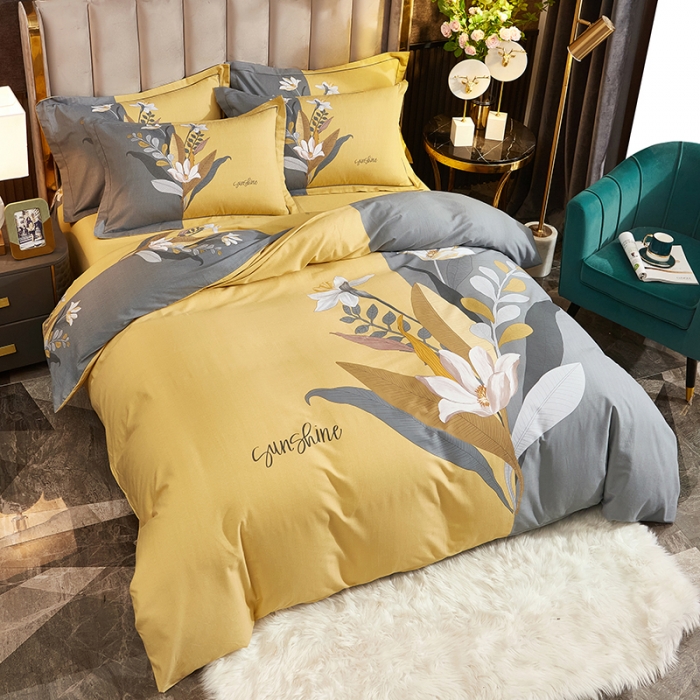 91家纺网 家纺一手货源 找家纺 雲归梦2021全棉大版生态磨毛四件套花卉花型第1批 花之魅