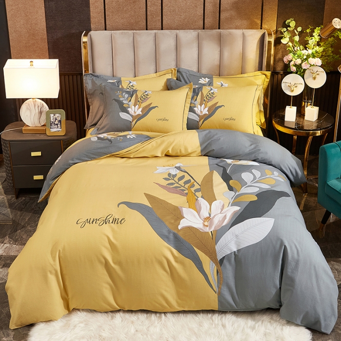 91家纺网 家纺一手货源 找家纺 雲归梦2021全棉大版生态磨毛四件套花卉花型第1批 花之魅