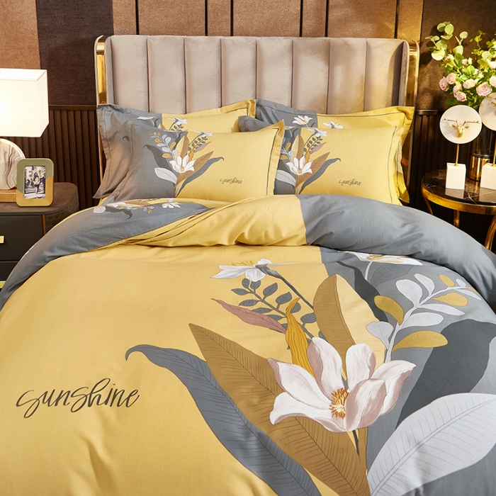 91家纺网 家纺一手货源 找家纺 雲归梦2021全棉大版生态磨毛四件套花卉花型第1批 花之魅