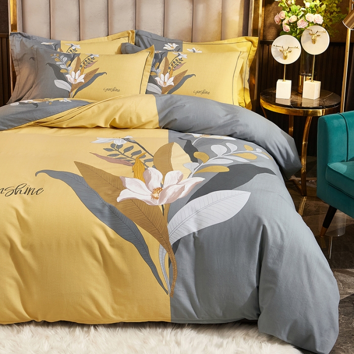 91家纺网 家纺一手货源 找家纺 雲归梦2021全棉大版生态磨毛四件套花卉花型第1批 花之魅