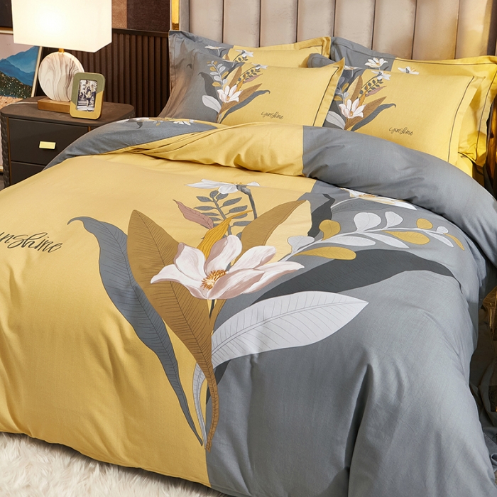 91家纺网 家纺一手货源 找家纺 雲归梦2021全棉大版生态磨毛四件套花卉花型第1批 花之魅