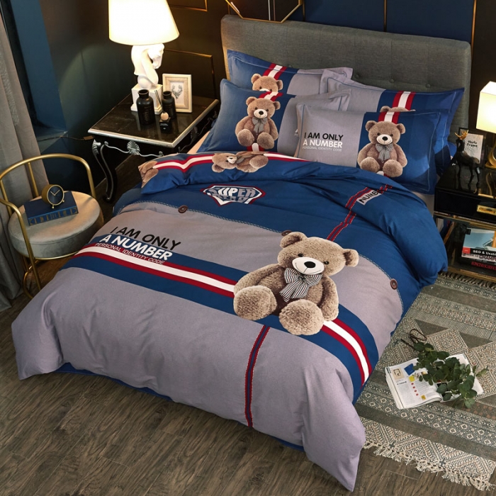 91家纺网 家纺一手货源 找家纺 雲归梦2021全棉大版生态磨毛四件套卡通花型第1批 可爱熊