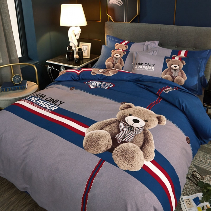 91家纺网 家纺一手货源 找家纺 雲归梦2021全棉大版生态磨毛四件套卡通花型第1批 可爱熊