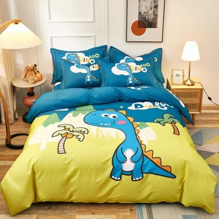 雲归梦2021全棉大版生态磨毛四件套卡通花型第1批 恐龙森林