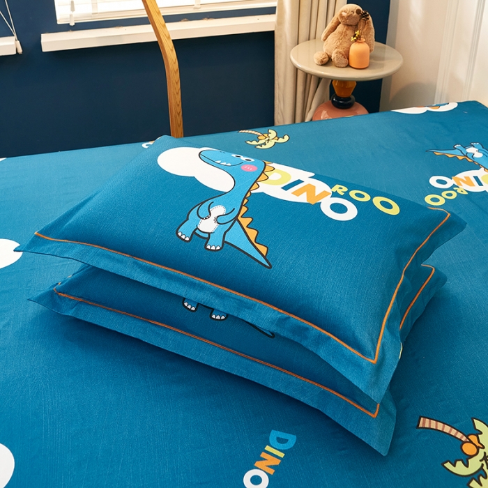 91家纺网 家纺一手货源 找家纺 雲归梦2021全棉大版生态磨毛四件套卡通花型第1批 恐龙森林