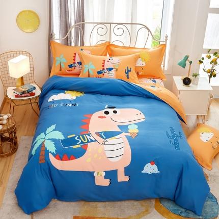 91家纺网 家纺一手货源 找家纺 雲归梦2021全棉大版生态磨毛四件套卡通花型第1批浪漫派-兰