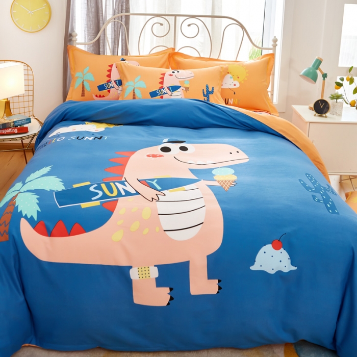 91家纺网 家纺一手货源 找家纺 雲归梦2021全棉大版生态磨毛四件套卡通花型第1批浪漫派-兰