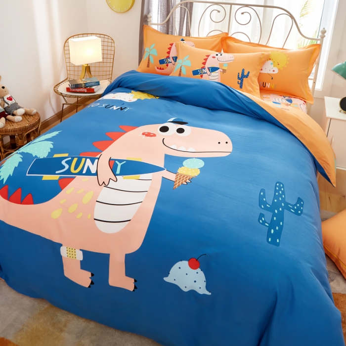 91家纺网 家纺一手货源 找家纺 雲归梦2021全棉大版生态磨毛四件套卡通花型第1批浪漫派-兰