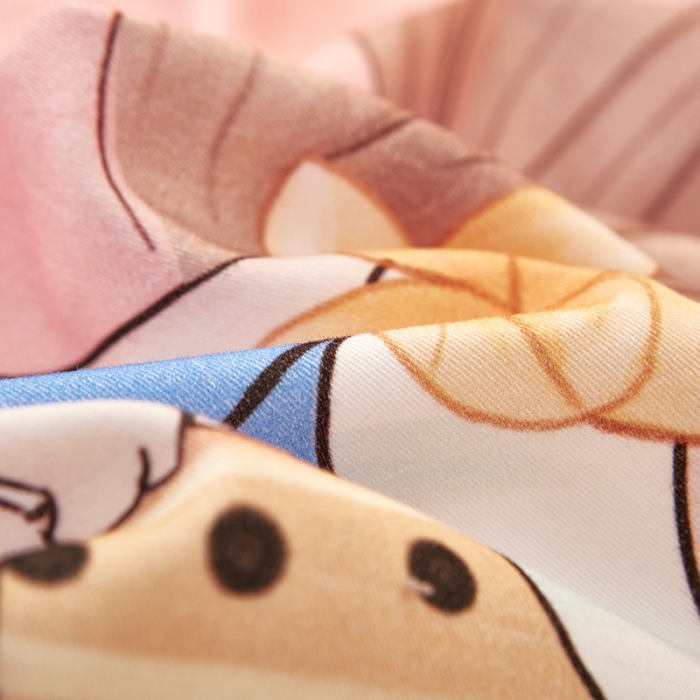 91家纺网 家纺一手货源 找家纺 雲归梦2021全棉大版生态磨毛四件套卡通花型第1批 米蕾粉