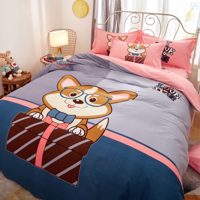 91家纺网 家纺一手货源 找家纺 雲归梦2021全棉大版生态磨毛四件套卡通花型第1批 喵趣