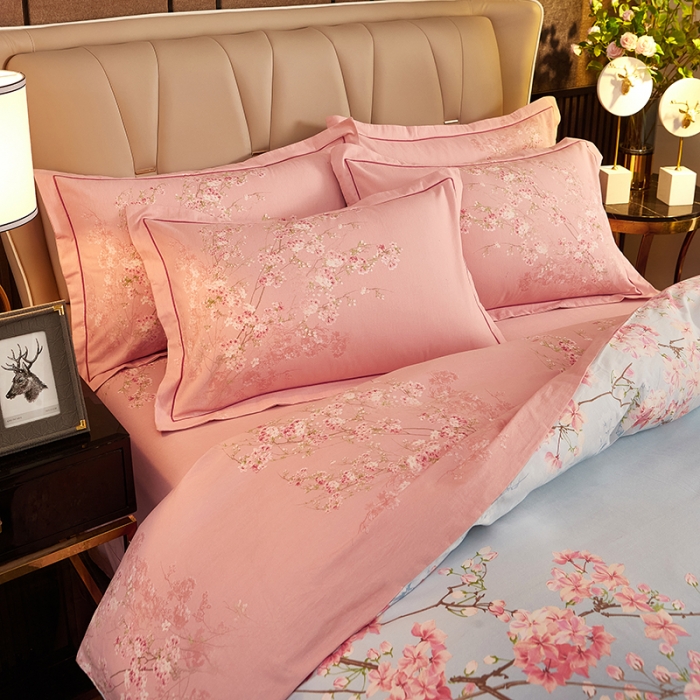 91家纺网 家纺一手货源 找家纺 雲归梦2021全棉大版生态磨毛四件套卡通花型第1批琼林玉树蓝