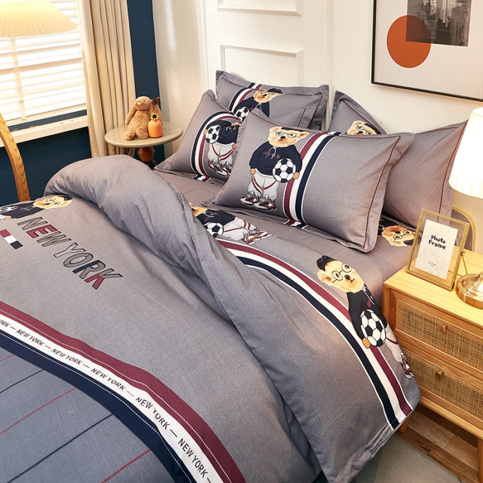 91家纺网 家纺一手货源 找家纺 雲归梦2021全棉大版生态磨毛四件套卡通花型第1批 维尼熊