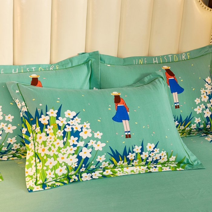 91家纺网 家纺一手货源 找家纺 雲归梦2021全棉大版生态磨毛四件套卡通花型第1批 小确幸