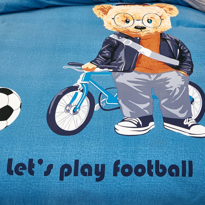 91家纺网 家纺一手货源 找家纺 雲归梦2021全棉大版生态磨毛四件套卡通花型第1批 足球小子