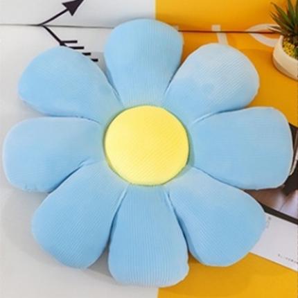91家纺网 家纺一手货源 找家纺 枕芯真意 2023新款小雏菊花朵抱枕靠枕坐垫 蓝色