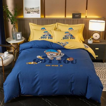 91家纺网 家纺一手货源 找家纺 （总）芊寻家居 2024新款全棉大版磨毛四件套