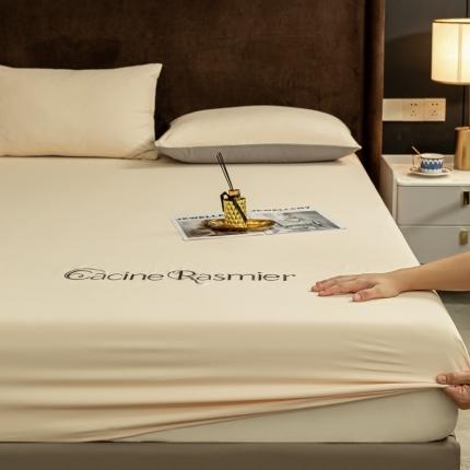 91家纺网 家纺一手货源 找家纺 火麒麟家纺 2023新款轻奢单床笠可配枕套 卡其